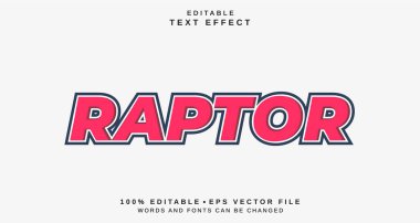 Editable text style effect - Raptor text style theme.