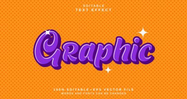 Düzenlenebilir metin biçimi efekti - Mor Grafik metin biçimi teması.