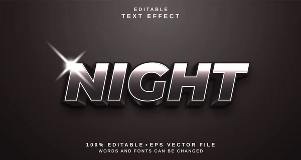 Szerkeszthető Szöveges Stílus Hatás Night Text Style Theme — Stock Fotó