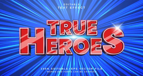 Redigerbar Text Stil Effekt True Heroes Text Stil Tema — Stockfoto