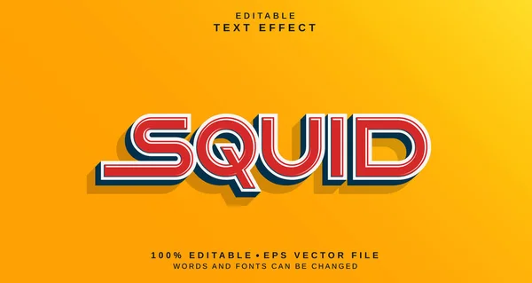 Editable text style effect - Squid text style theme.