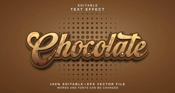 Redigerbar Text Stil Effekt Choklad Text Stil Tema — Stockfoto