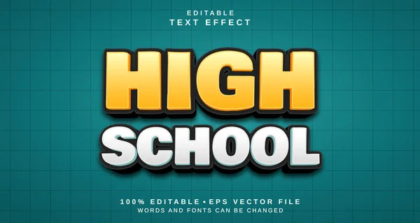 Editable text style effect - High School text style theme.