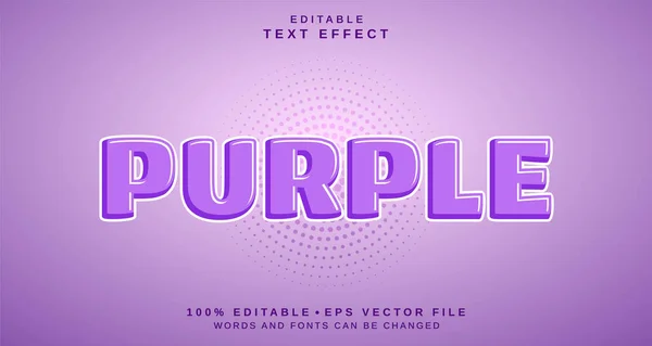 編集可能なテキストスタイル効果 紫のテキストスタイルのテーマ プロジェクトのために — ストックベクタ