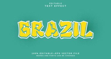 Düzenlenebilir metin biçimi efekti - Brezilya metin biçimi teması. projeniz için