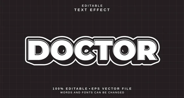 Efecto Estilo Texto Editable Tema Estilo Texto Doctor Para Proyecto — Vector de stock