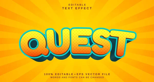 Szerkeszthető Szöveges Stílus Hatás Quest Szöveges Stílus Téma Projektjéhez — Stock Vector