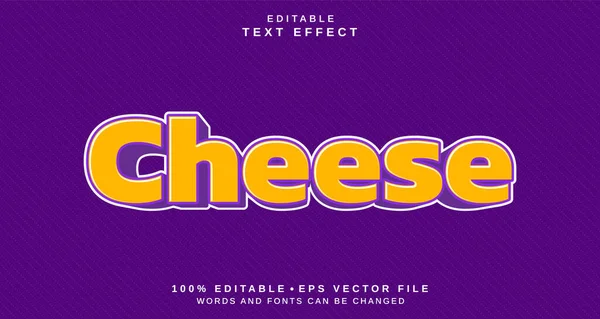 編集可能なテキストスタイル効果 チーズテキストスタイルのテーマ プロジェクトのために — ストックベクタ