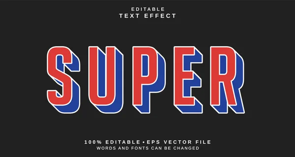Editovatelný Efekt Stylu Textu Motiv Stylu Super Textu Pro Váš — Stockový vektor