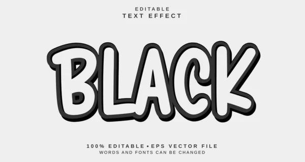 Editable Text Style Effect Black Text Style Theme — Stock Vector
