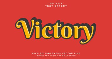 Kırmızı temalı zafer düzenlenebilir metin tarzı efekti. projeniz için