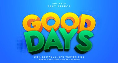 Düzenlenebilir metin biçimi efekti - İyi Günler metin biçimi teması. projeniz için