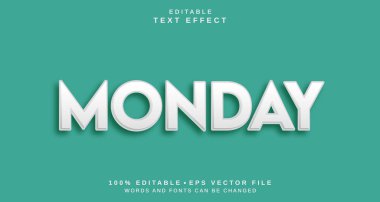 Düzenlenebilir metin biçimi efekti - Pazartesi metin biçimi teması. projeniz için