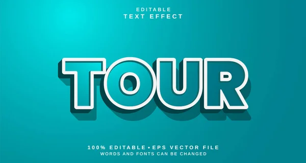 Efecto Estilo Texto Editable Tema Estilo Texto Tour — Archivo Imágenes Vectoriales