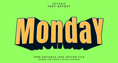 Düzenlenebilir metin biçimi efekti - Pazartesi metin biçimi teması. projeniz için