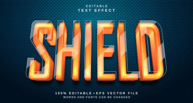 Düzenlenebilir metin biçimi efekti - Kalkan metin biçimi teması. projeniz için