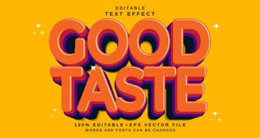 Düzenlenebilir metin tarzı efekti - İyi Tat metin biçimi teması. projeniz için