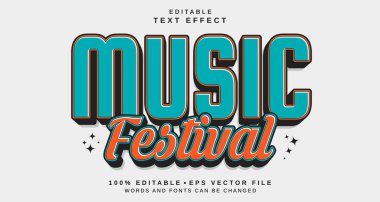 Düzenlenebilir metin biçimi efekti - Müzik Festivali metin biçimi teması. projeniz için