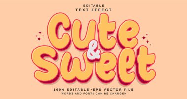 Düzenlenebilir metin biçimi efekti - Sevimli & Tatlı metin biçimi teması. projeniz için