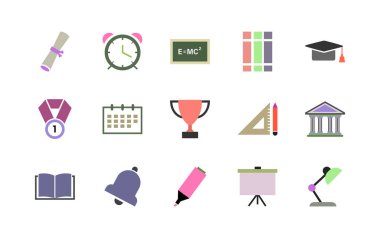 Üniversite İkon Kümesi. Daha Yüksek Öğrenim