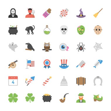 demet cadılar bayramı ve olay set simgeleri vektör illüstrasyon tasarımı