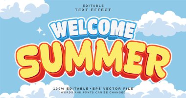 Düzenlenebilir metin biçimi efekti - Hoş geldiniz Summer metin biçimi teması. projeniz için