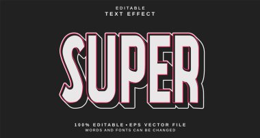Düzenlenebilir metin biçimi efekti - Süper metin biçimi teması. projeniz için