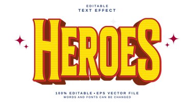 Düzenlenebilir metin biçimi efekti - Heroes metin biçimi teması. projeniz için