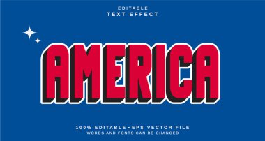Düzenlenebilir metin tarzı efekti - Amerika metin tarzı teması. projeniz için