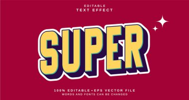 Düzenlenebilir metin biçimi efekti - Süper metin biçimi teması. projeniz için