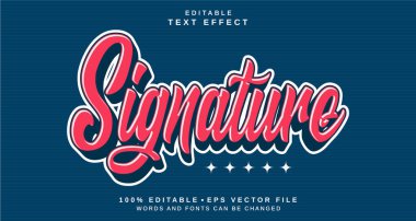 Düzenlenebilir metin biçimi efekti - İmza biçimi teması. projeniz için