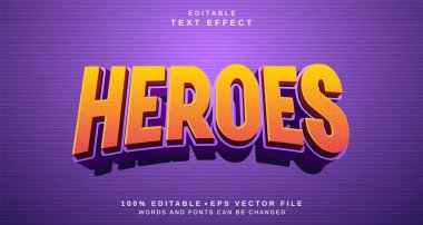 Düzenlenebilir metin biçimi efekti - Heroes metin biçimi teması. projeniz için