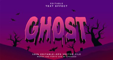 Düzenlenebilir metin tarzı efekti - Hayalet metin biçimi teması. projeniz için