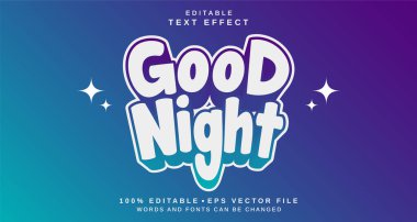 Düzenlenebilir metin tarzı efekti - İyi Geceler metin tarzı teması. projeniz için