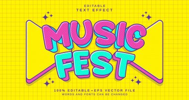 Düzenlenebilir metin biçimi efekti - Müzik Festivali metin biçimi teması. projeniz için