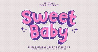 Düzenlenebilir metin tarzı efekti - Sweet Baby metin tarzı teması. projeniz için