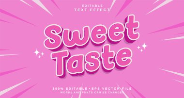 Düzenlenebilir metin tarzı efekti - Tatlı Tat metin tarzı teması. projeniz için