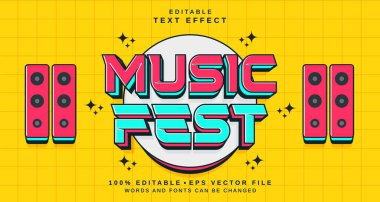 Düzenlenebilir metin biçimi efekti - Müzik Festivali metin biçimi teması. projeniz için
