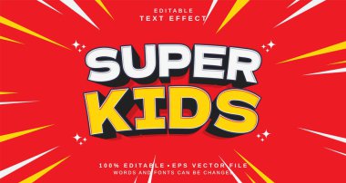 Düzenlenebilir metin biçimi efekti - Süper Çocuklar metin biçimi teması. projeniz için
