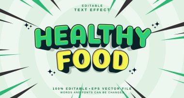 Düzenlenebilir metin biçimi efekti - Sağlıklı Gıda metin biçimi teması. projeniz için