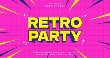 Düzenlenebilir metin biçimi efekti - Retro Party metin biçimi teması. projeniz için