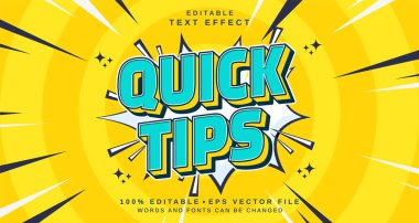 Düzenlenebilir metin biçimi efekti - Hızlı İpuçları metin biçimi teması. projeniz için