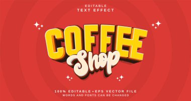 Düzenlenebilir metin tarzı efekti - Kahve Dükkanı metin tarzı teması. projeniz için