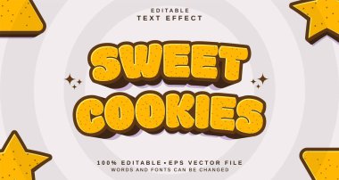 Düzenlenebilir metin biçimi efekti - Sweet Cookies metin biçimi teması. projeniz için