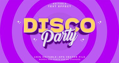 Düzenlenebilir metin biçimi efekti - Disco Party metin biçimi teması. projeniz için