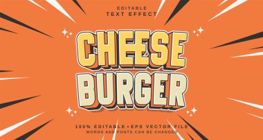 Düzenlenebilir metin tarzı efekti - Cheese Burger metin tarzı teması. projeniz için