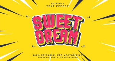 Düzenlenebilir metin tarzı efekti - Tatlı Rüya metin biçimi teması. projeniz için