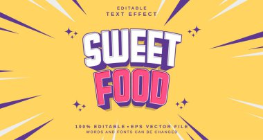 Düzenlenebilir metin tarzı efekti - Sweet Food metin tarzı teması. projeniz için
