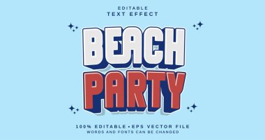 Düzenlenebilir metin tarzı efekti - Plaj Partisi metin tarzı teması. projeniz için