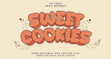 Düzenlenebilir metin biçimi efekti - Sweet Cookies metin biçimi teması. projeniz için